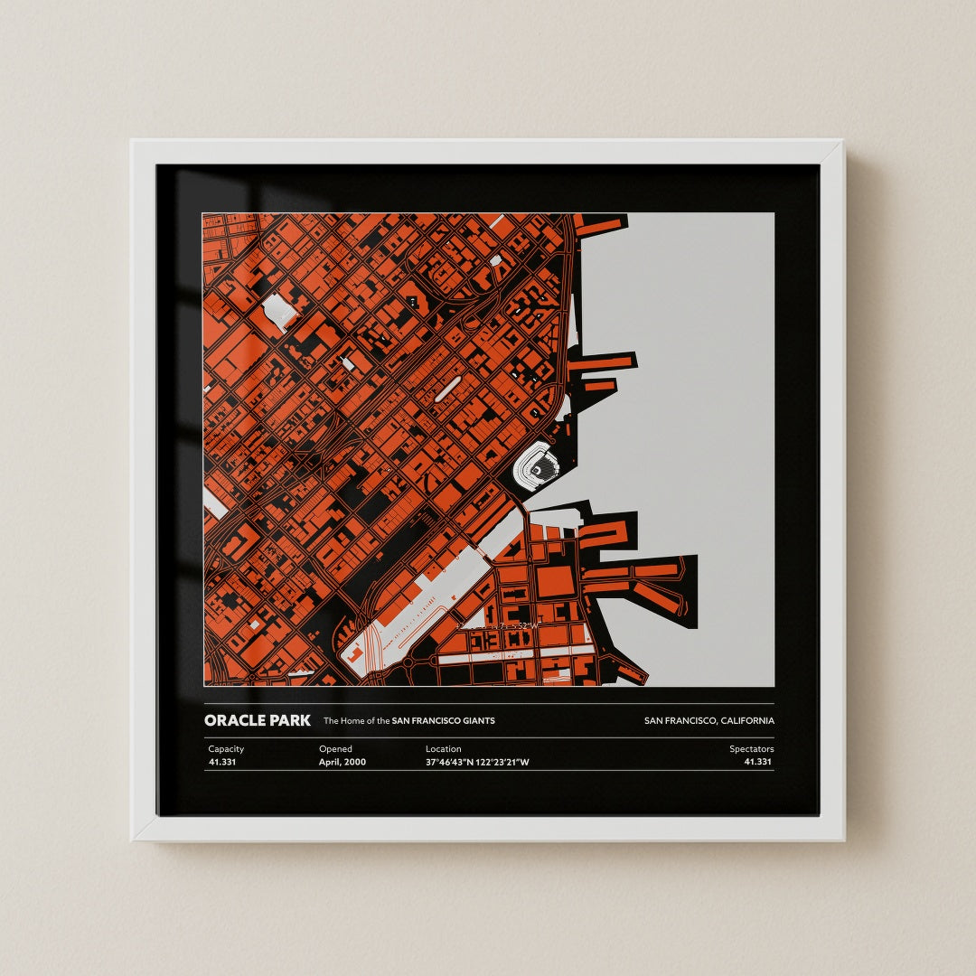 Oracle Park Stadium - City Map Dark v2