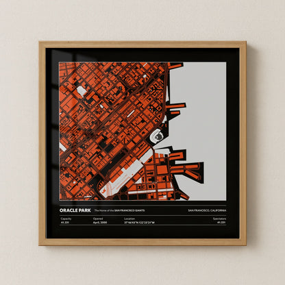 Oracle Park Stadium - City Map Dark v2