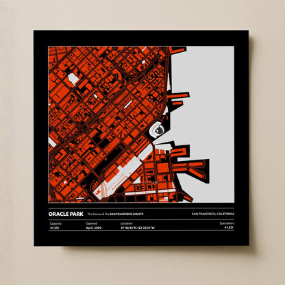 Oracle Park Stadium - City Map Dark v2
