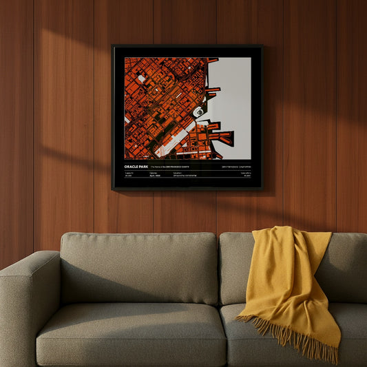 Oracle Park Stadium - City Map Dark v2