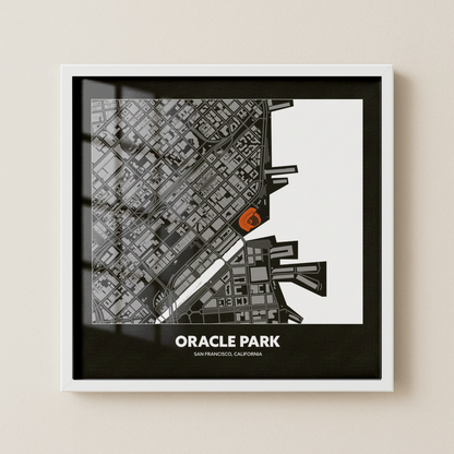 Oracle Park Stadium - City Map Dark