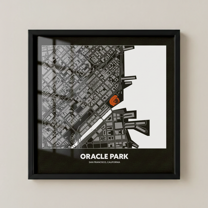 Oracle Park Stadium - City Map Dark