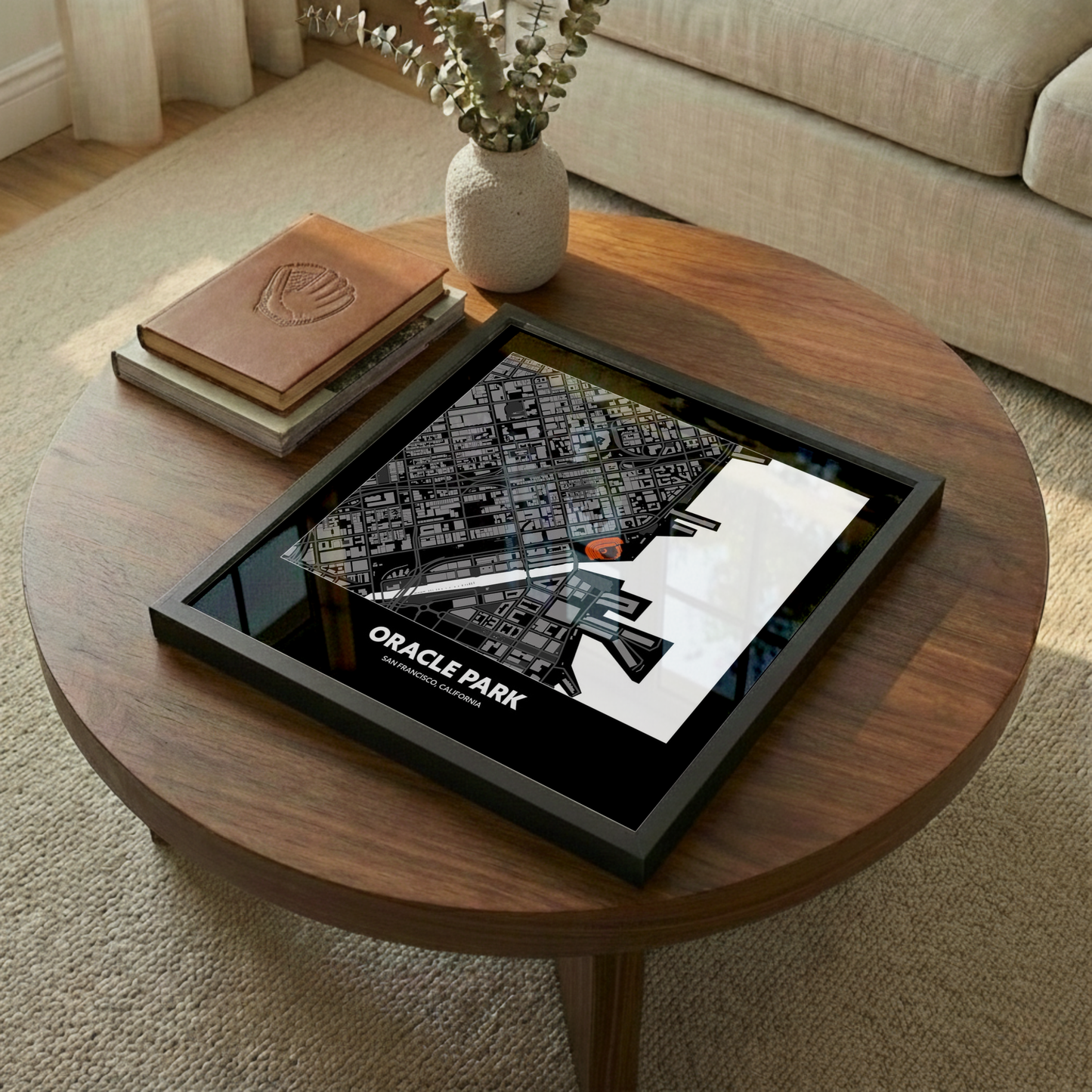 Oracle Park Stadium - City Map Dark