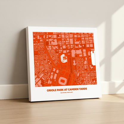 Oriole Park at Camden Yards Stadium - City Map Dark