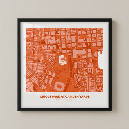 Oriole Park at Camden Yards Stadium - City Map Dark