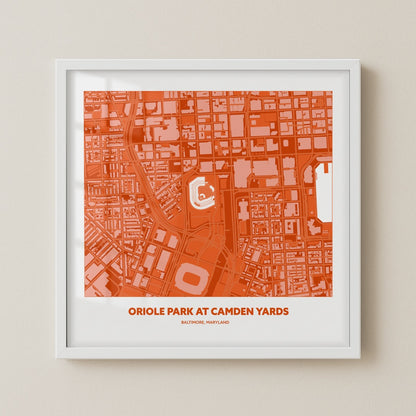 Oriole Park at Camden Yards Stadium - City Map Dark