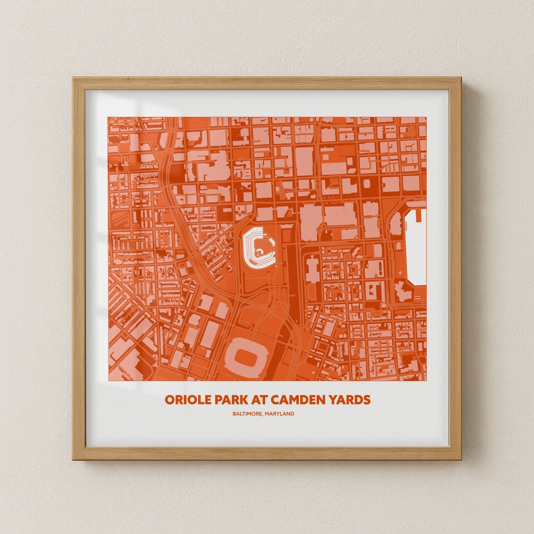 Oriole Park at Camden Yards Stadium - City Map Dark