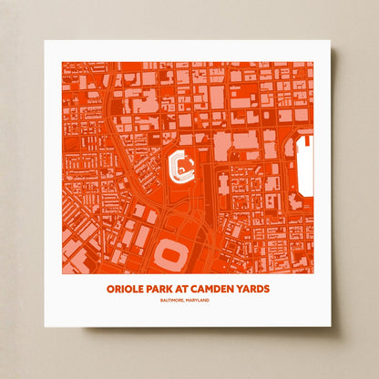 Oriole Park at Camden Yards Stadium - City Map Dark