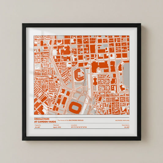 Oriole Park at Camden Yards Stadium - City Map Light