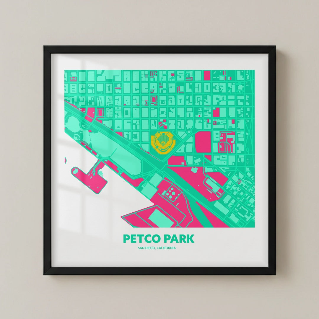 Petco Park Stadium - City Connect City Map Dark