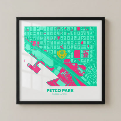 Petco Park Stadium - City Connect City Map Dark
