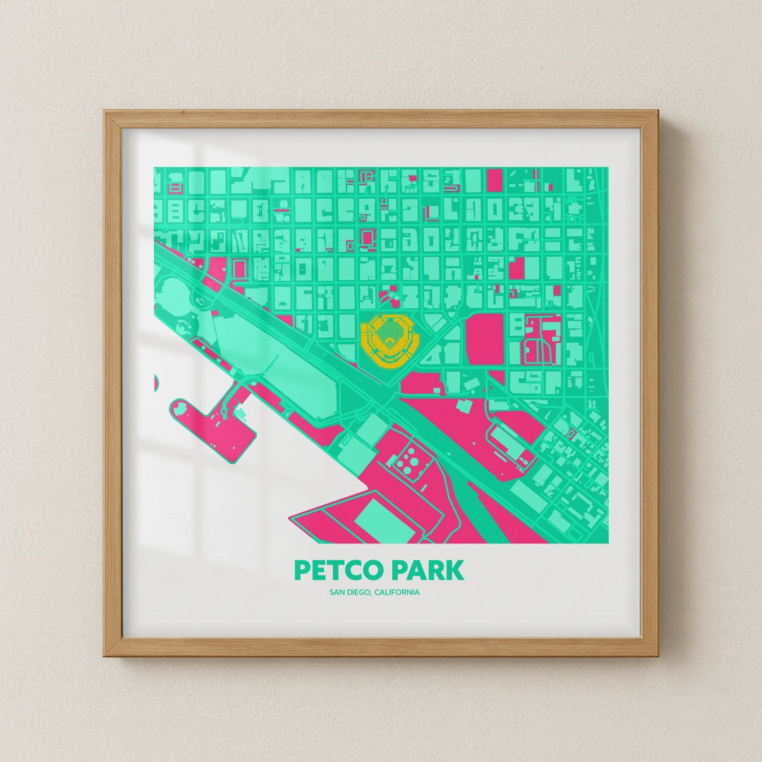 Petco Park Stadium - City Connect City Map Dark