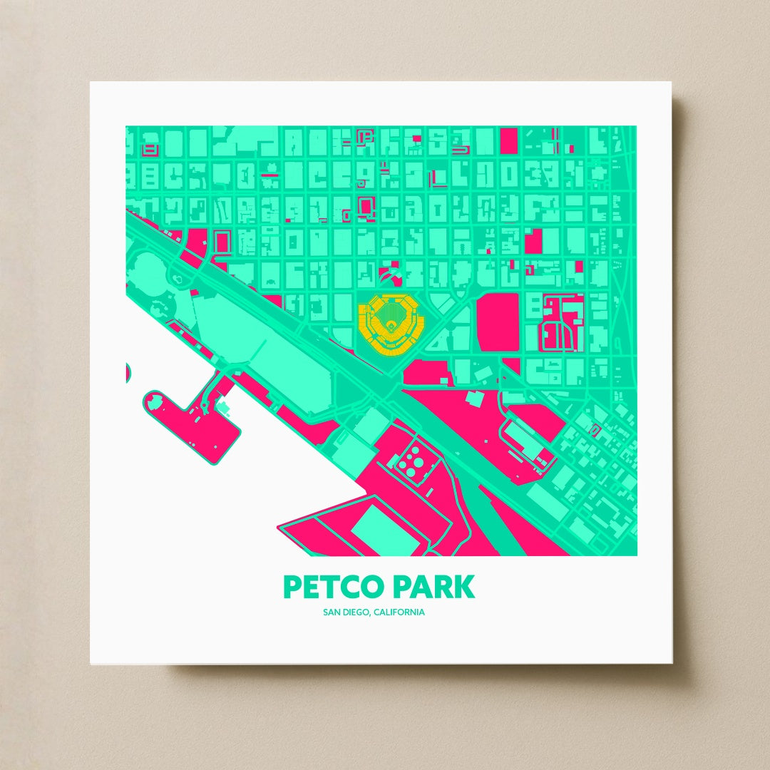 Petco Park Stadium - City Connect City Map Dark