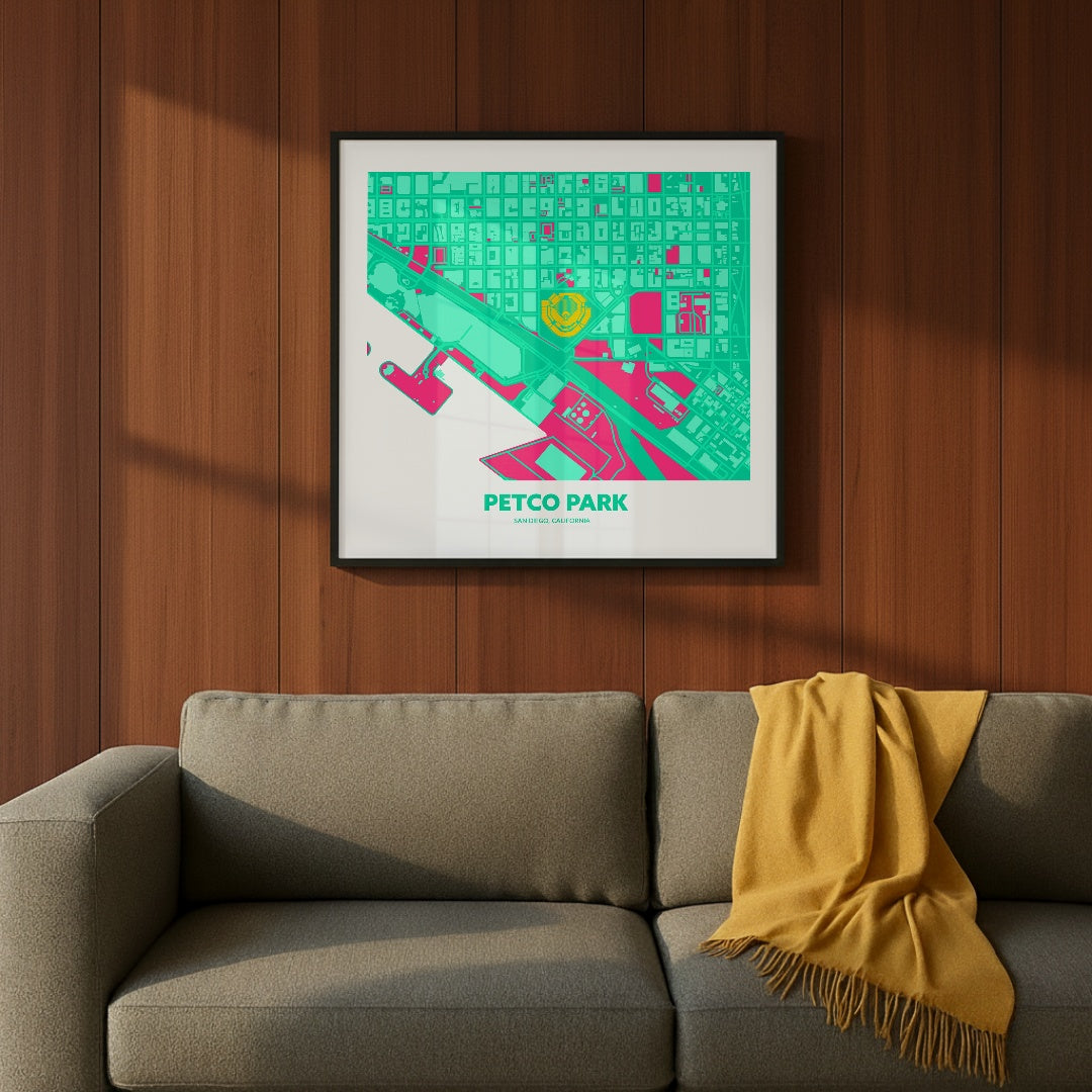 Petco Park Stadium - City Connect City Map Dark