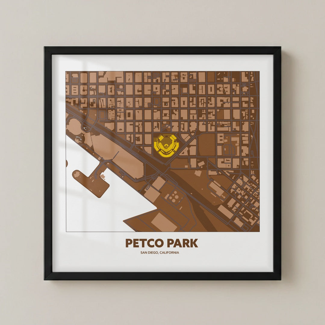Petco Park Stadium - City Map Dark