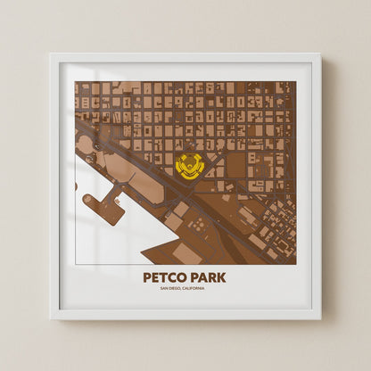 Petco Park Stadium - City Map Dark