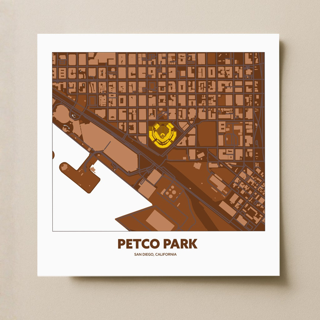 Petco Park Stadium - City Map Dark