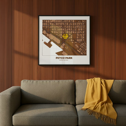 Petco Park Stadium - City Map Dark