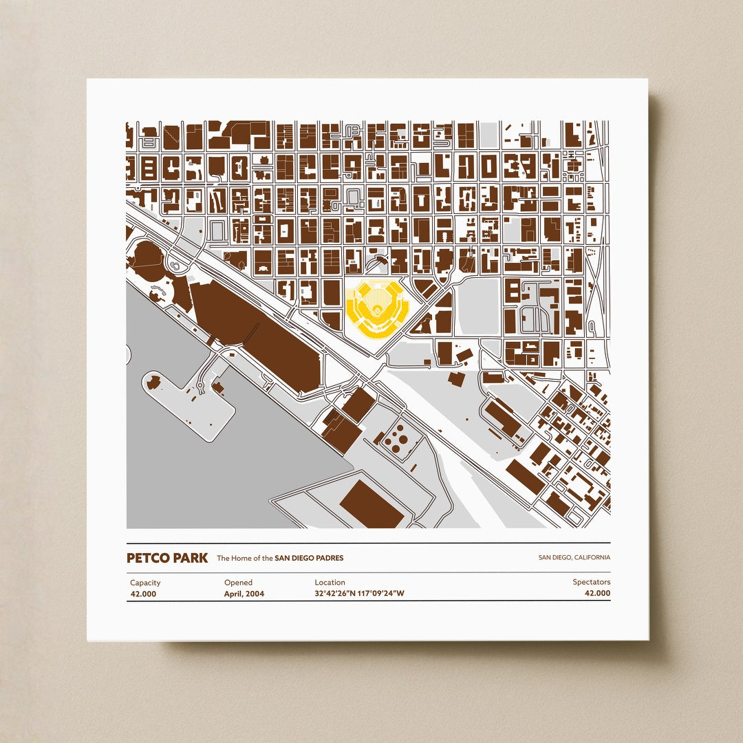 Petco Park Stadium - City Map Light