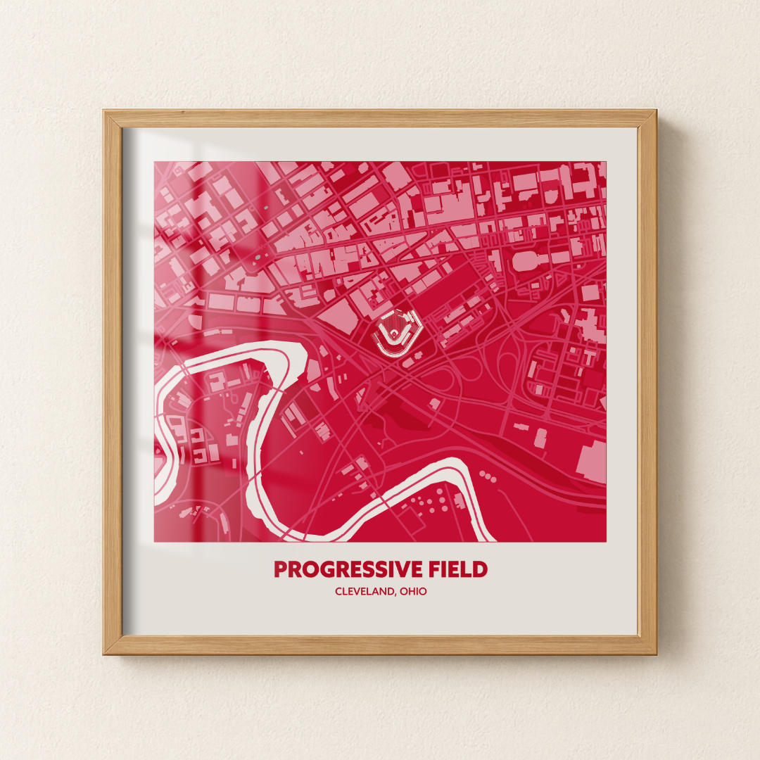 Progressive Field Stadium - City Map Dark