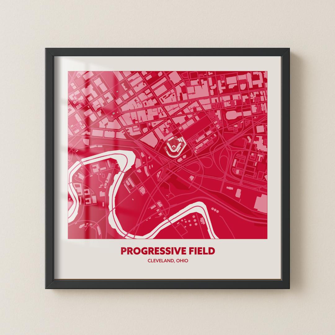 Progressive Field Stadium - City Map Dark