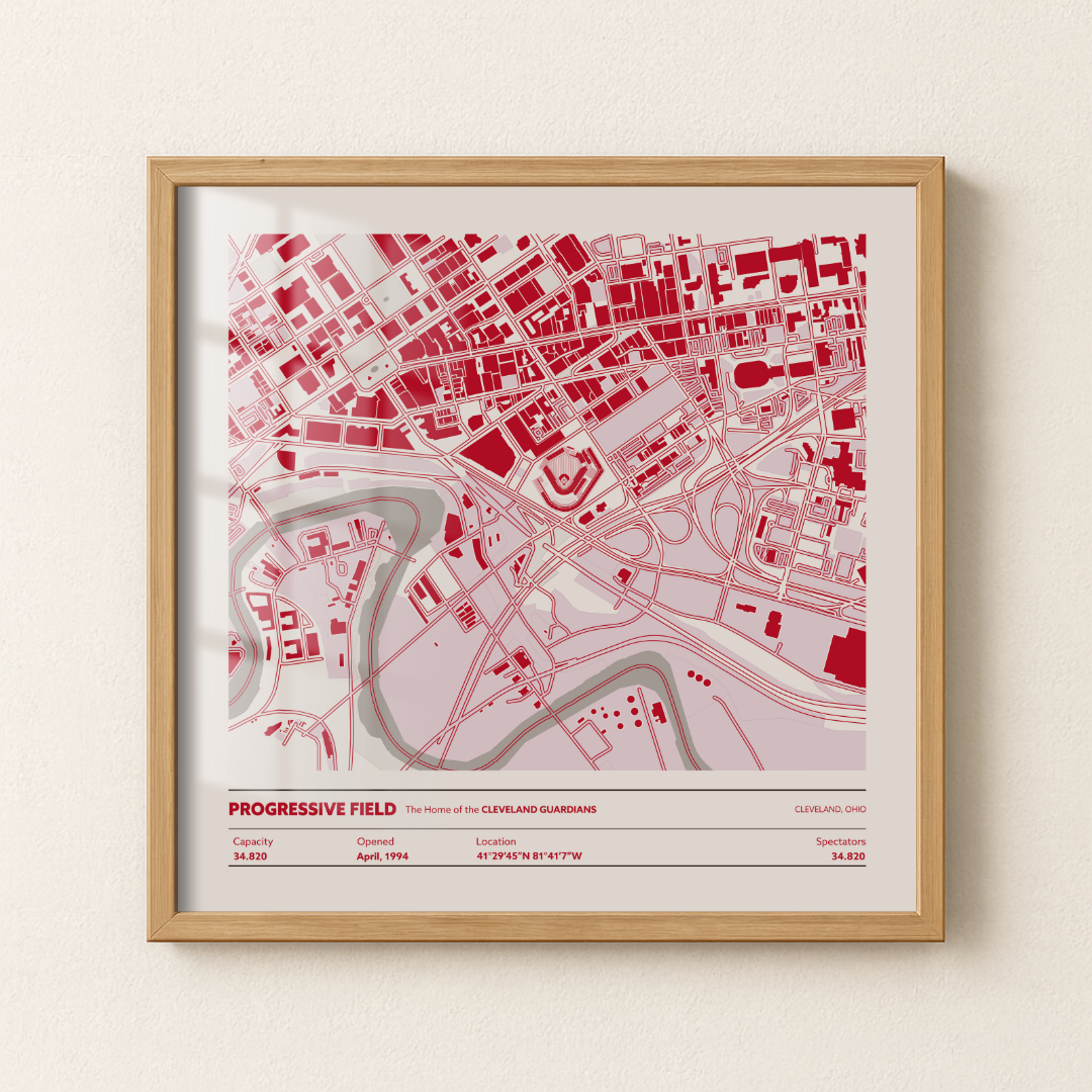 Progressive Field Stadium - City Map Light