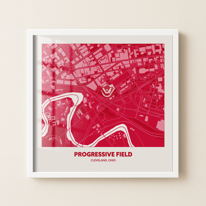 Progressive Field Stadium - City Map Dark