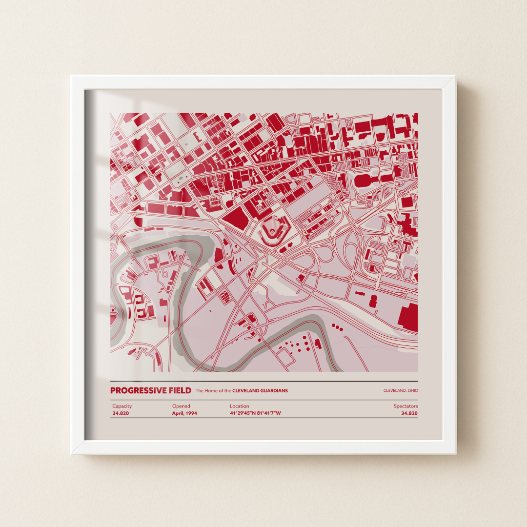 Progressive Field Stadium - City Map Light