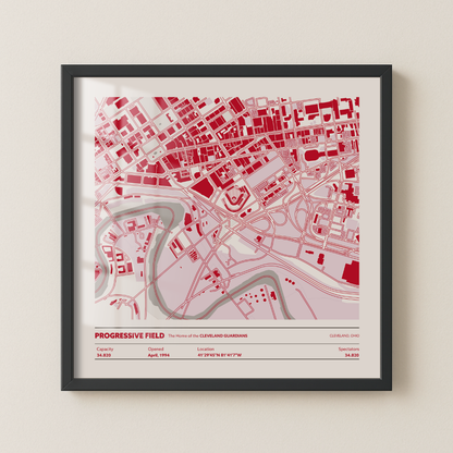 Progressive Field Stadium - City Map Light