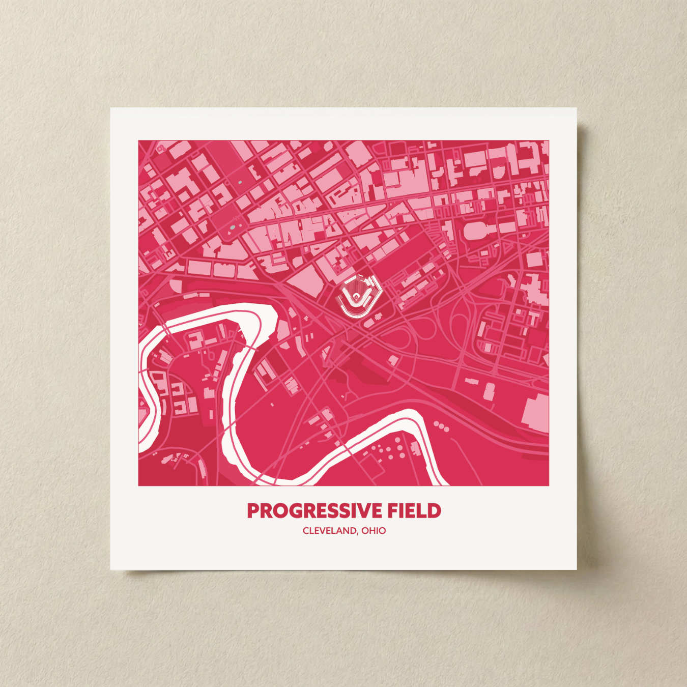 Progressive Field Stadium - City Map Dark