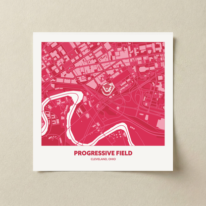 Progressive Field Stadium - City Map Dark