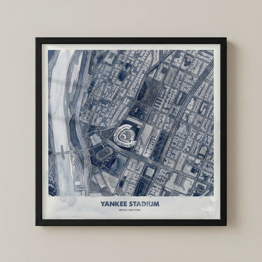 Yankee Stadium - Signature City Map Watercolor Dark