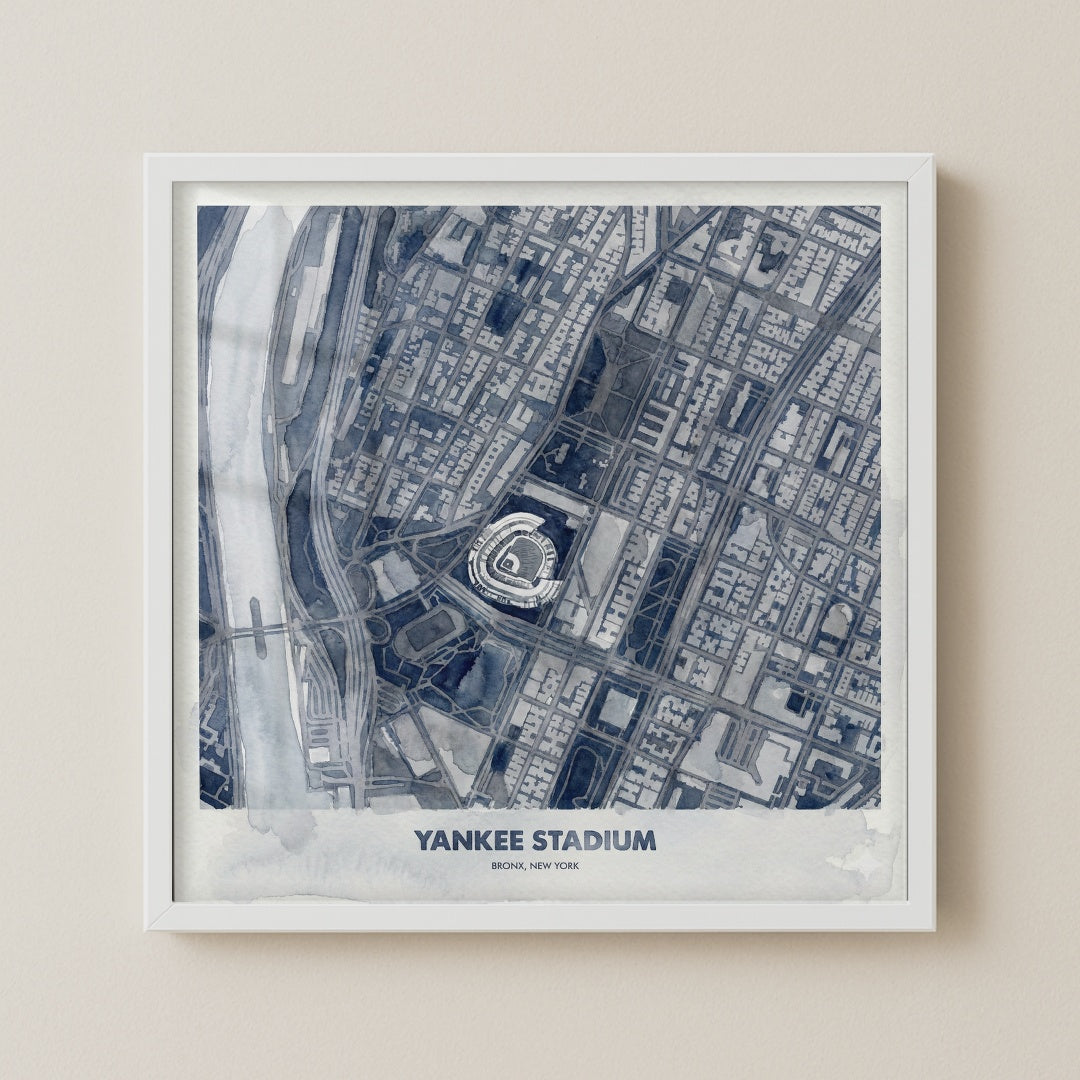 Yankee Stadium - Signature City Map Watercolor Dark
