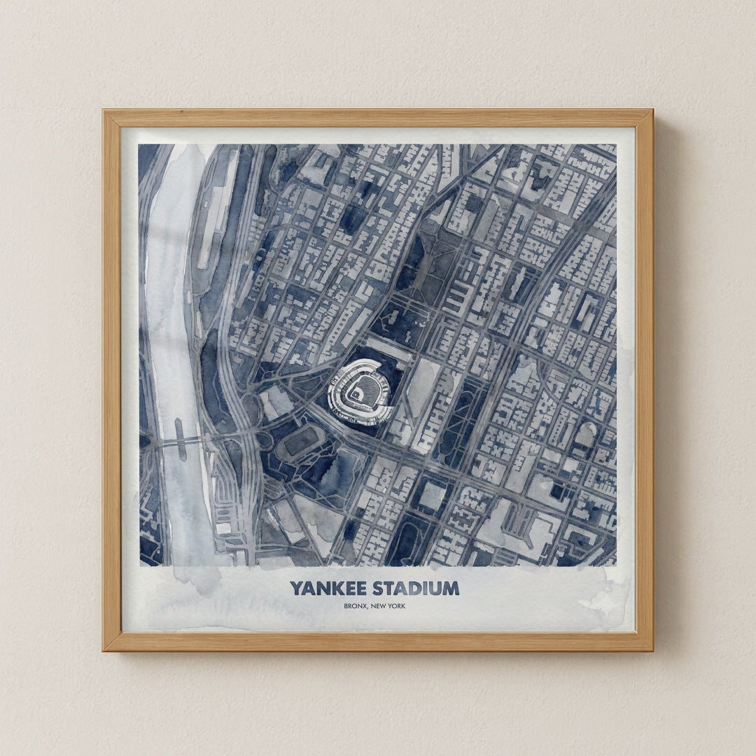 Yankee Stadium - Signature City Map Watercolor Dark