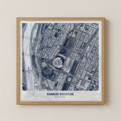 Yankee Stadium - Signature City Map Watercolor Dark