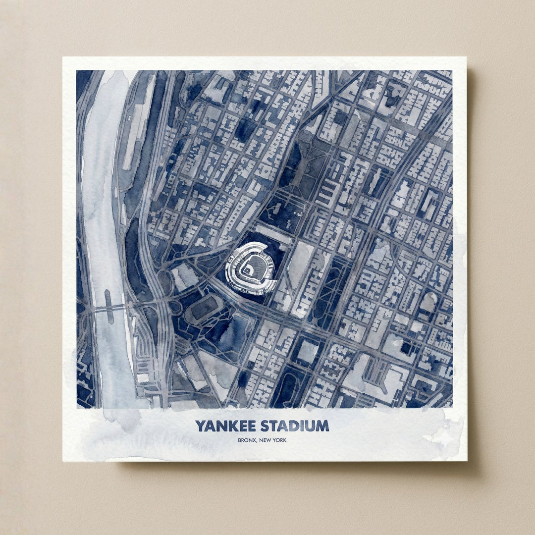 Yankee Stadium - Signature City Map Watercolor Dark